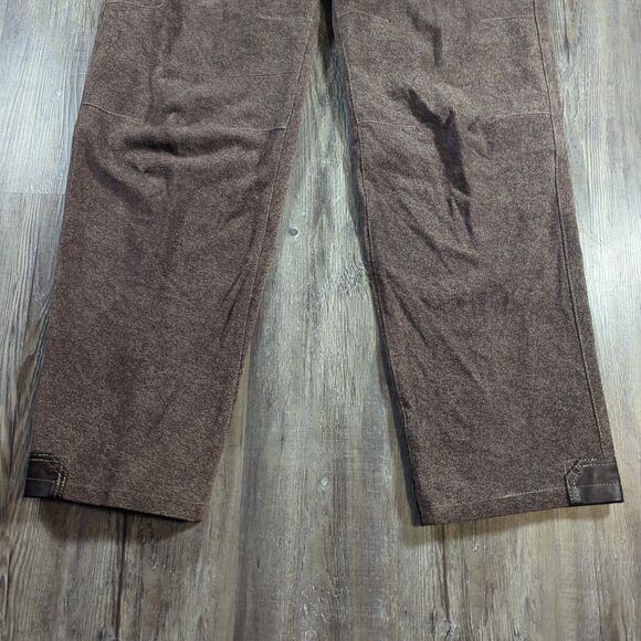 89 Davoucci Mens Loose Fit Heavy Duty Leather Jean Pant 34 X 34 Brown Vintage - Picture 4 of 16